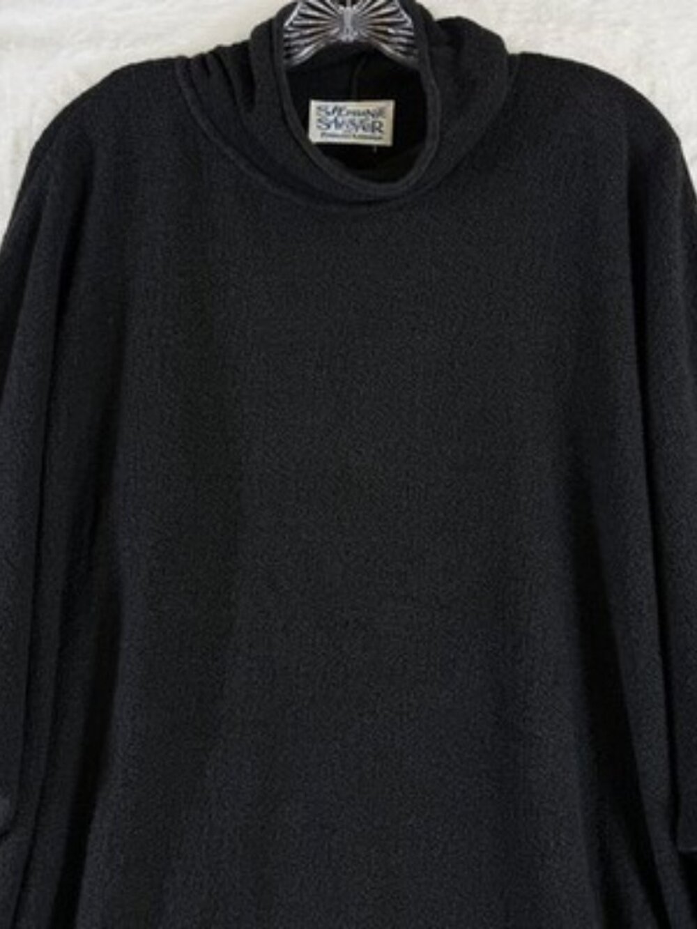 Stephanie Schuster Princess Knitwear Sweater 1X Black Lagenlook 90s Cowl Women